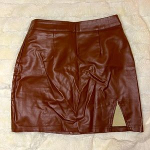 Brown Leather Skirt